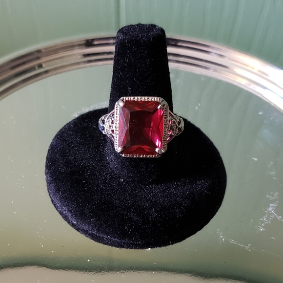 Fashion Jewelry Jewelry - Zirconia ruby sterling silver women's fashion ring